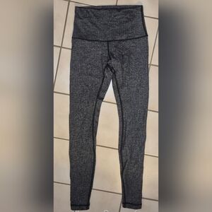 Lululemon Wunder Under Hi-Rise Leggings – Heathered Herringbone Black (Size 6)